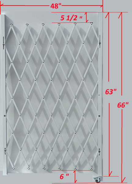 Folding Security Gate, 66 Inches High, 48 inches Wide