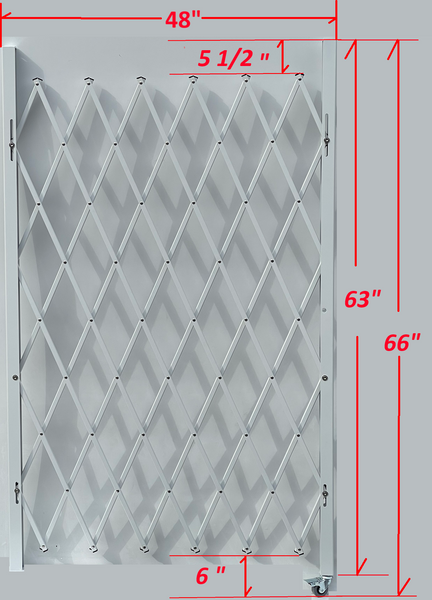 Folding Security Gate, 66 Inches High, 48 and 90 inches Wide