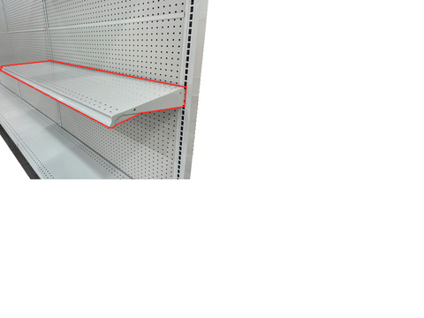 Gondola Upper Shelf Black and Beige Finish