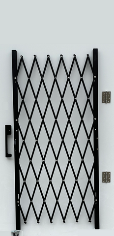 Single Folding Security Gate Black