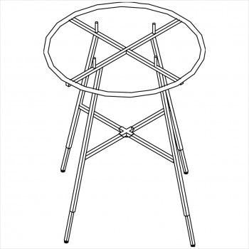 42" Round Rack with 1 1/4" round tubing hangrail