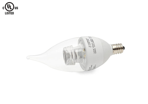 LED E12 Flame Crystal Light, Candelabra Base, DIMMABLE / 10 pcs ---C2168