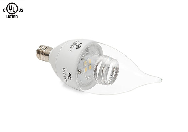 LED E12 Flame Crystal Light, Candelabra Base, DIMMABLE / 10 pcs ---C2168