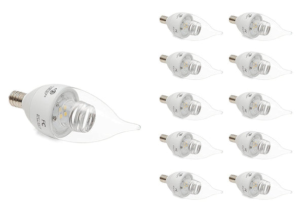 LED E12 Flame Crystal Light, Candelabra Base, DIMMABLE / 10 pcs ---C2168