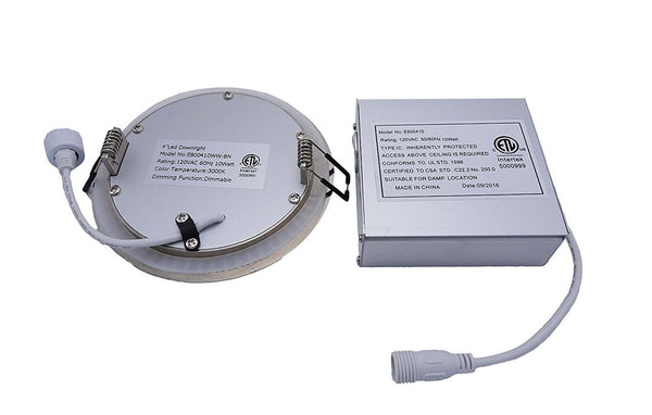 LED Slim Panel, 4 inch Brushed Nickel Trim, 10W, Dimmable ---C6061