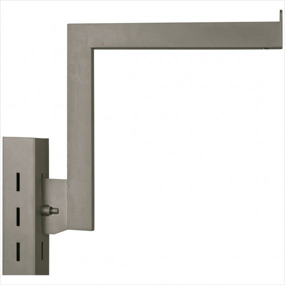 12" Hangrail bracket goose neck display for heavy duty slotted clothing rack