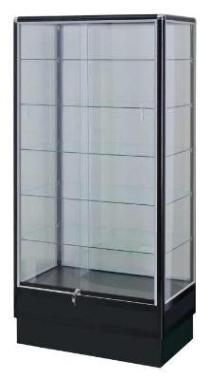 Glass Cabinet With Black Electrophoresis Aluminum Frame - 72 x 34 x20 - Inch