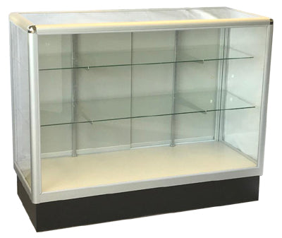 Display Case  With  Tempered Glass And Aluminum Frame In Full Vision - 48 x 38 x20 - Inch
