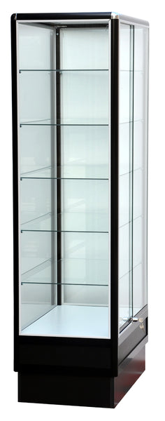 Glass Cabinet With Black Electrophoresis Aluminum Frame - 72 x 34 x20 - Inch