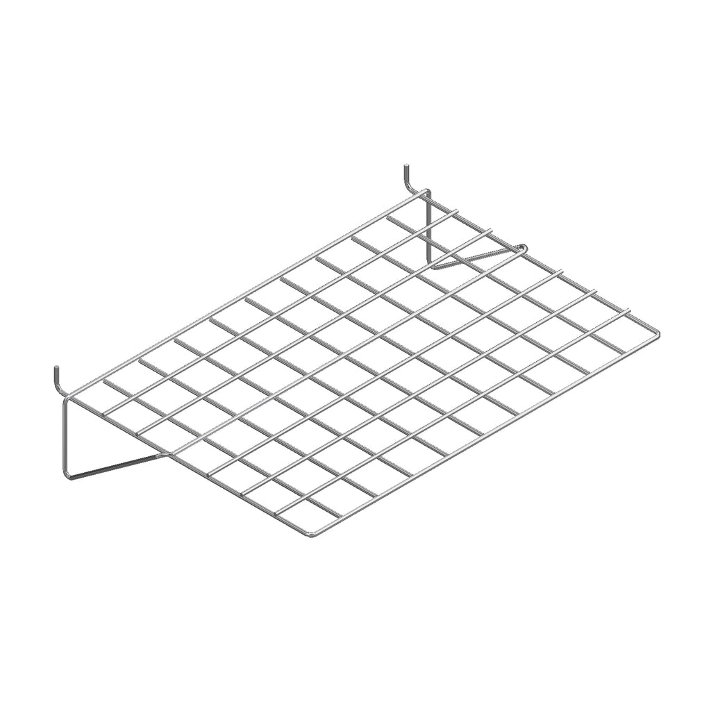 Flat wire shelf for slatwall and slatgrid of 3/16'' wire.