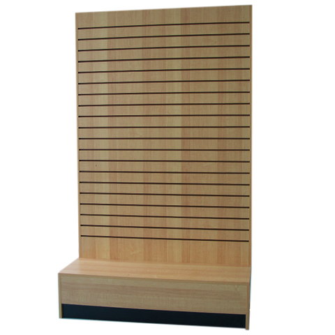 Freestanding Slatwall Unit Maple In L Shape - 48 L  x 20 D x 80 H x 6 B - Inch