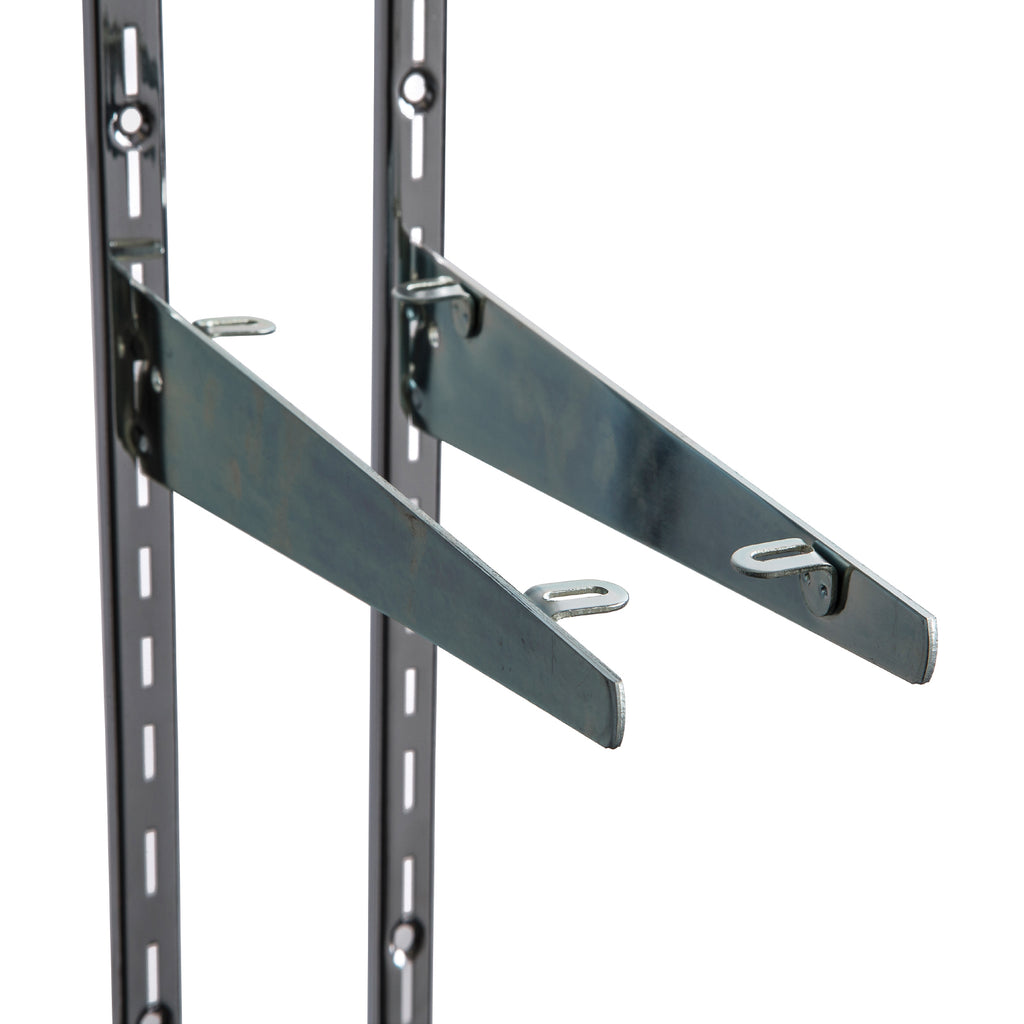 General duty wood shelf bracket with two lugs, sold in pairs.