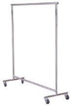 Clothes Rack - Heavy Duty Clothes Rack - Single Hangrail Rolling Rack Chrome 60 - inch Long
