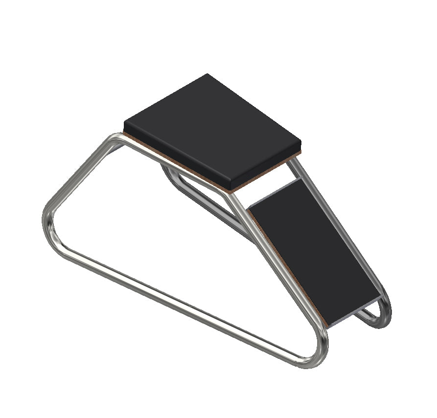Heavy duty shoe fitting stool with black vinyl seat