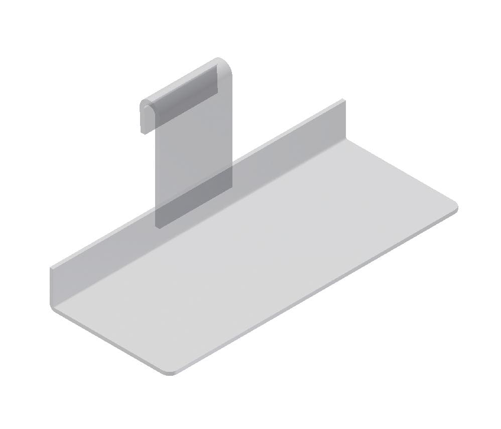 Plexi shoe shelf for grid, 10L x 4W - inch