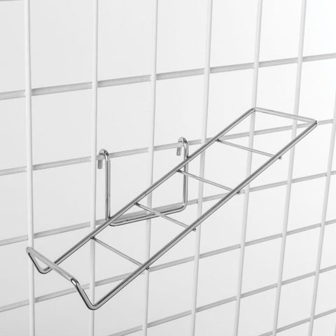 Slant shoe shelf for grid,  1/4 - inch wire, 13 x 4-1/4 - inch  chrome