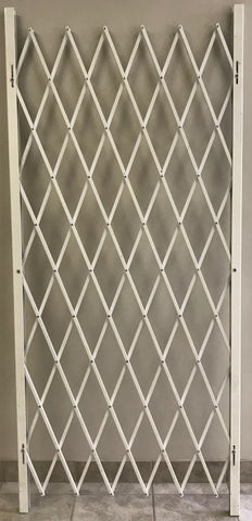 Folding Security Gate White 45 - Inch High, in 38, 48, 58, and 68 - Inch Multiple Lengths