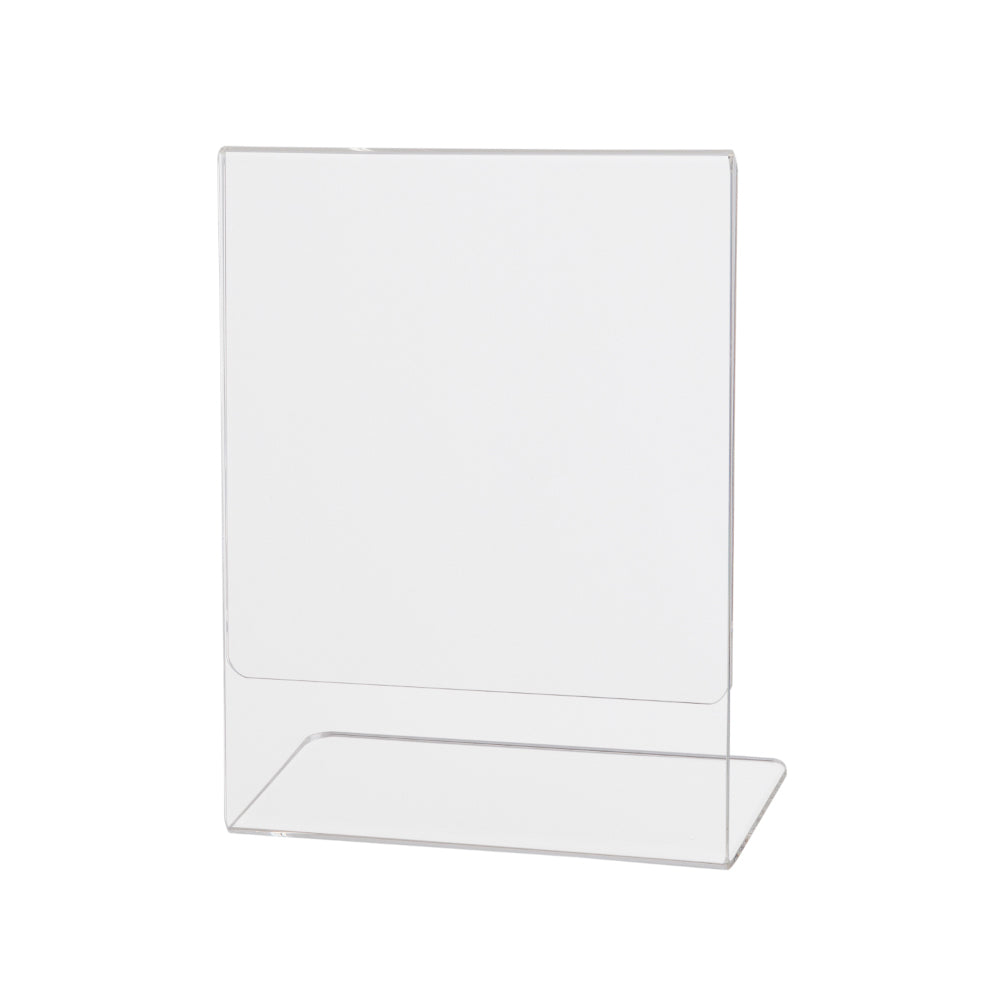 11''H x 8-1/2''W slant plexi card holder.