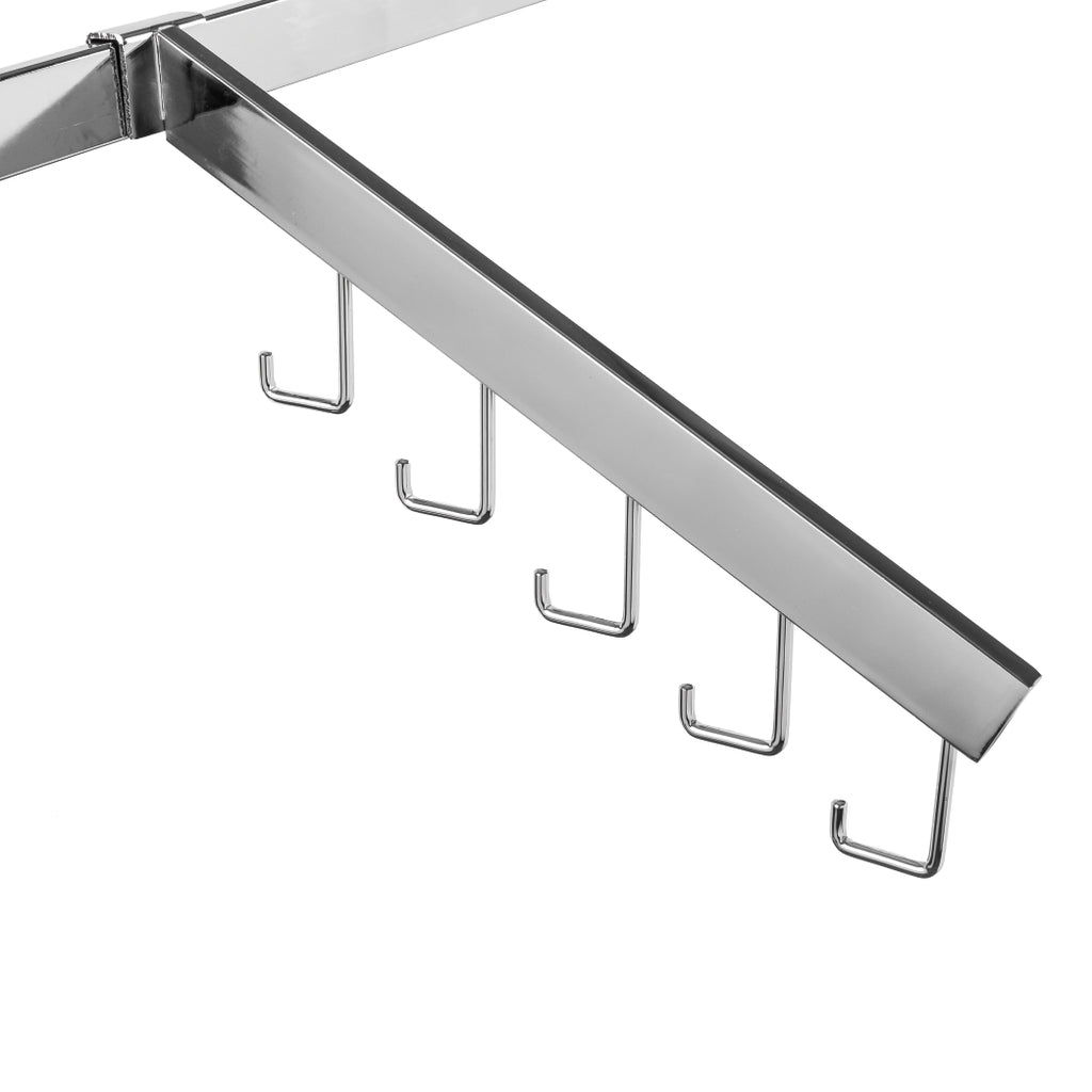 16" crossbar waterfall with 5 hooks in 1/2" x 1-1/2" rectangular tubing.