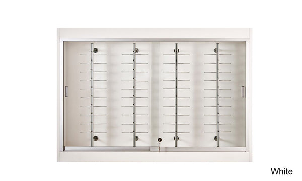Wall Eyeglass Display Case  48(W) x 10(D) x 33 - inch in Multi Finishes