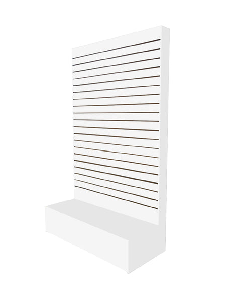 L Shape Slatwall Merchandiser - Slatwall Display White 48(L) x 20(W) x 80(H) x 6 (B)- Inch