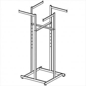 Heavy duty clothes rack - Super quad Rectangular Tube 4 way rack chrome