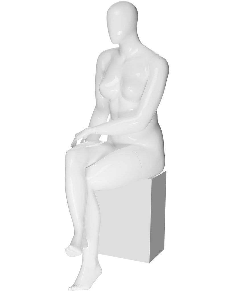 Plus size female egg head sitting mannequin --- JANET/5