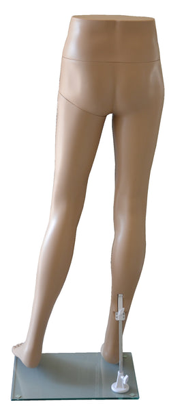 Pants Mannequin for Male with Glass Base, Skin Tone,  Plastic, Unbreakable, Height 48 inch, Back View