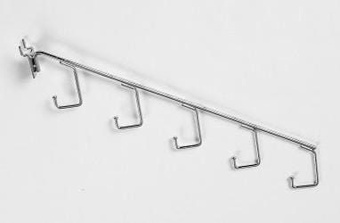 Pegboard and slatwall 5 hook waterfall