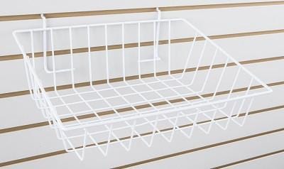 Pegboard and slatwall slant front basket