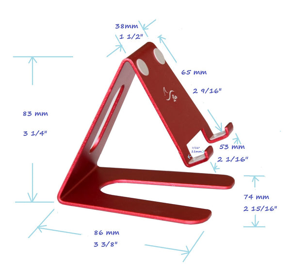 Desktop Cell Phone Stand Portable Aluminum Tablet holder -Red