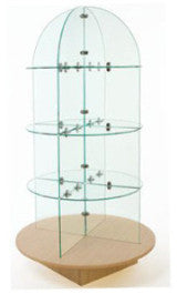 Round base glass display unit