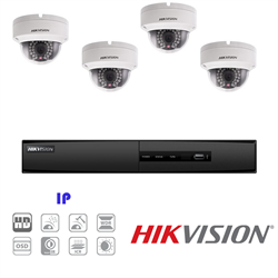 Hikvision IP Security Camera Kit with 4 Channel NVR and 4 x 1080p Dome Cameras