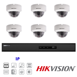 Hikvision IP Security Camera Kit, 8 Channel NVR, 6 x 1080p Dome Cameras