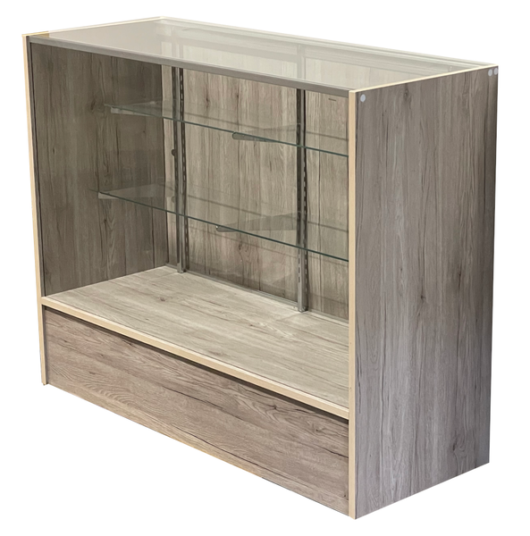 Glass display case - 18 - inch wide economy full vision glass showcase --- WD14B18, WD15B18, WD16B18, WD14MT18, WD15MT18, WD16MT18