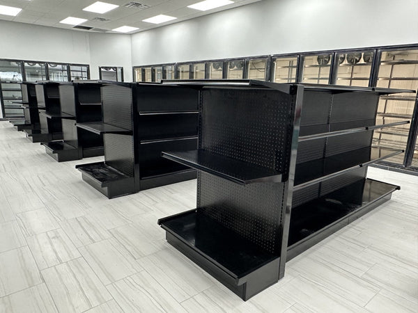 Gondola Shelving Black and Beige