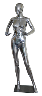 Female chrome mannequins