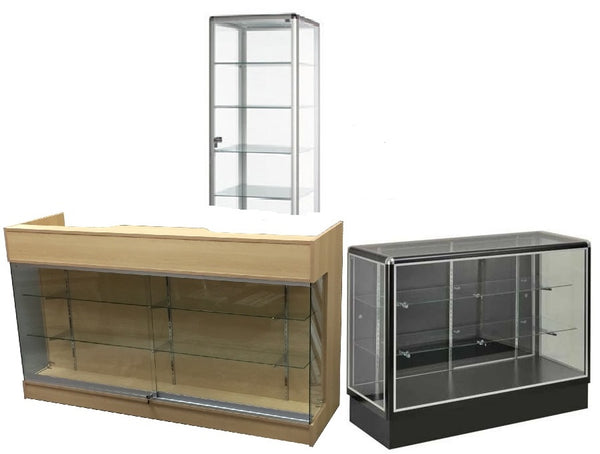 Glass cabinet display and full vision showcase