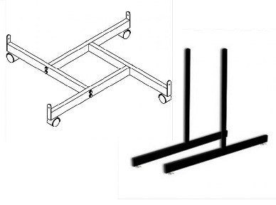Gridwall base, legs, wall mount bracket and connector