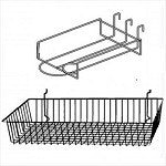 Gridwall basket and shelf