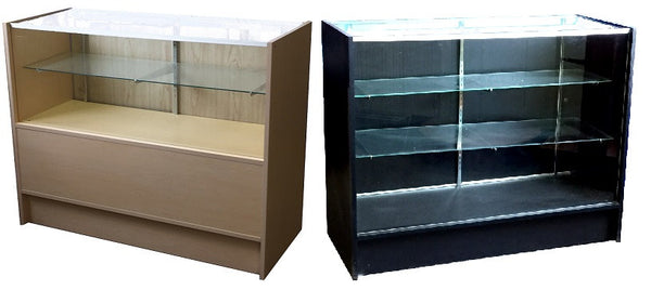 Display case - 18 - inch wide economy glass showcase and counter