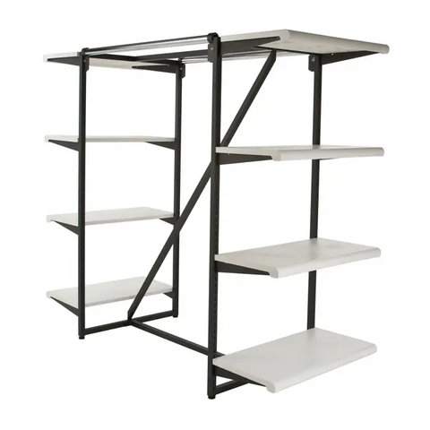 Clothes Rack - Clothing Rack with Shelves - Parallel Bar Merchandiser - EN- K411/W, EN- K411/B