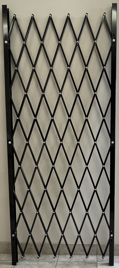 Folding Security Gate Black 58 - Inch High, in 38, 48, 58, 68 and 78 - Inch Multiple Lengths
