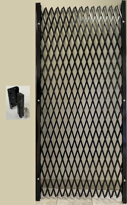Double diamond security gate with slam lock