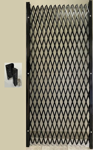 Double diamond security gate with slam lock