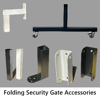 Folding security gate accessories
