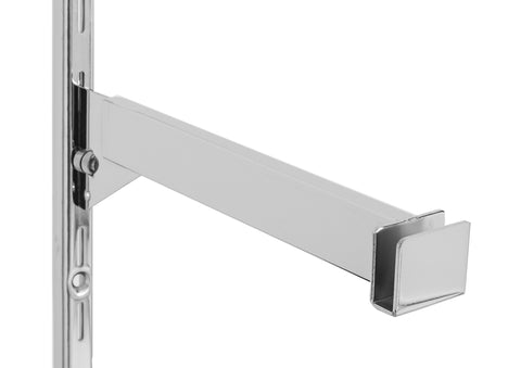 12" bracket for rectangular hangrail, fits 1" slot, 2" OC heavy duty wall standards