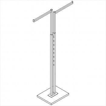Clothes rack - Square tube 2 way rack with 2 straight arms