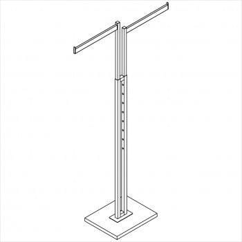 Square Tubing 2 way rack with 2 rectangular Straight arms