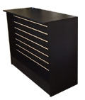 Store Display Counters With  Front Slatwall In Black - 48 x 20 x 38
